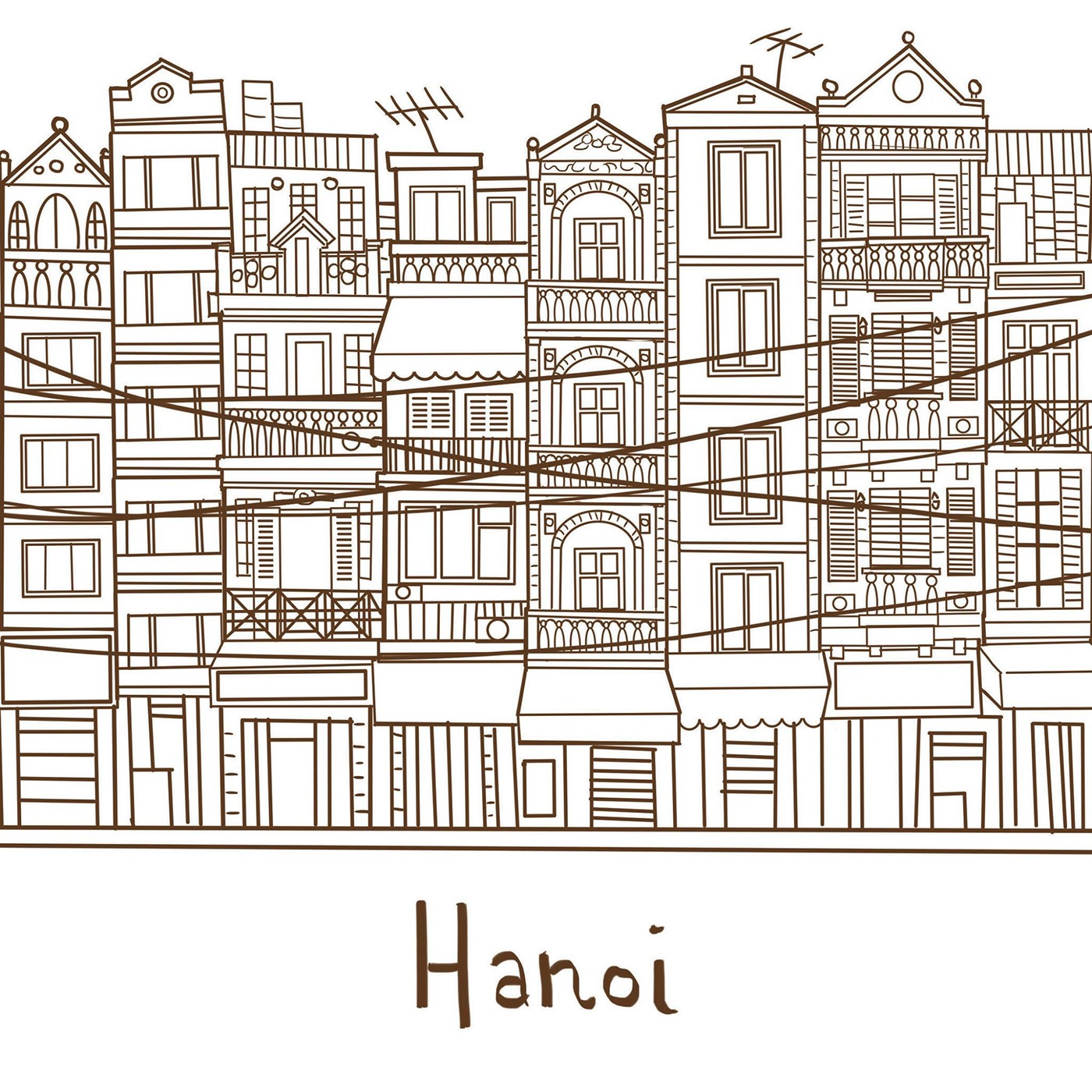 Hanoi Vietnam illustration