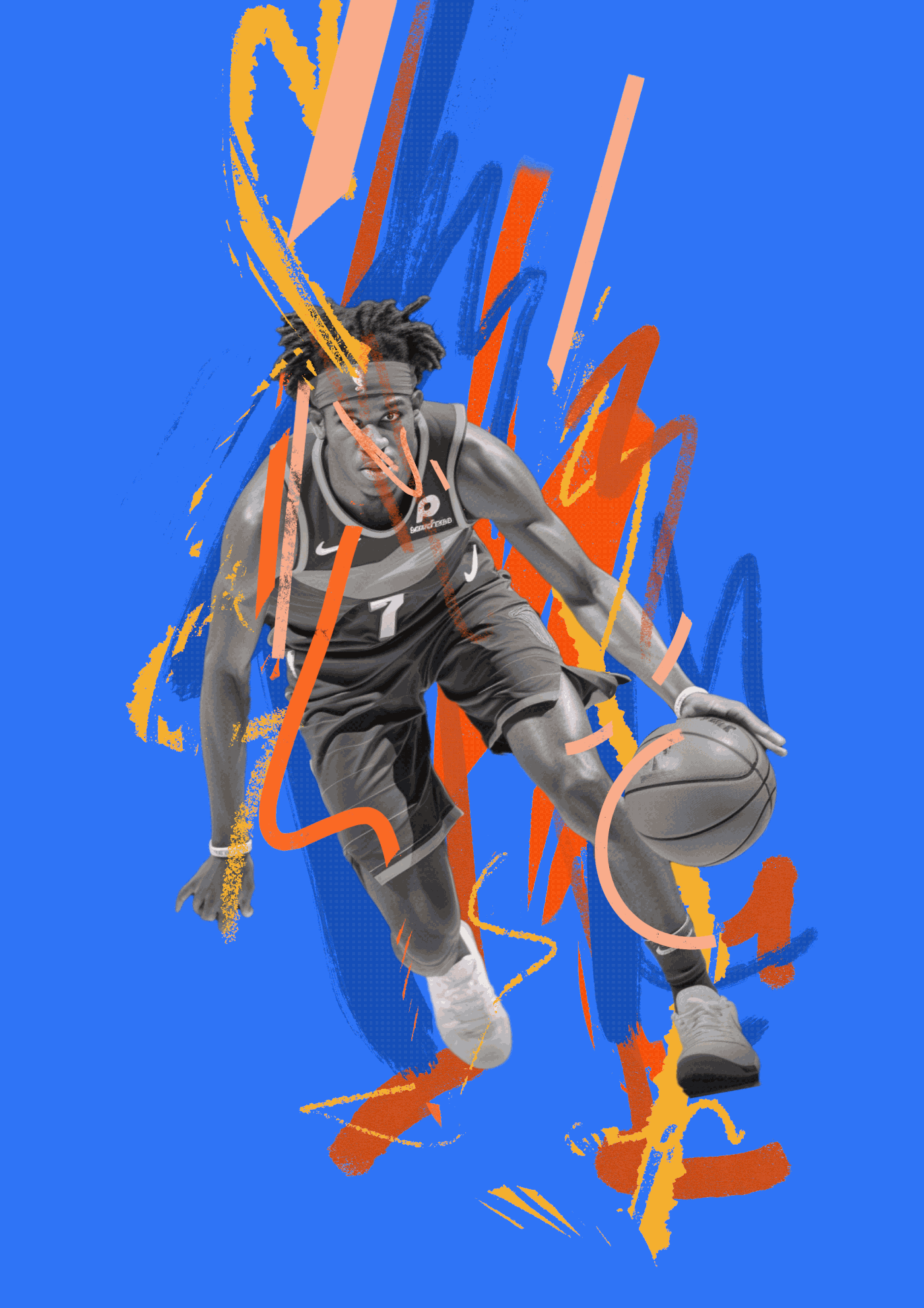 brushes NBA Illustrations illustrated illustrations digital illustration Illustrated Basketball procreate illustrations