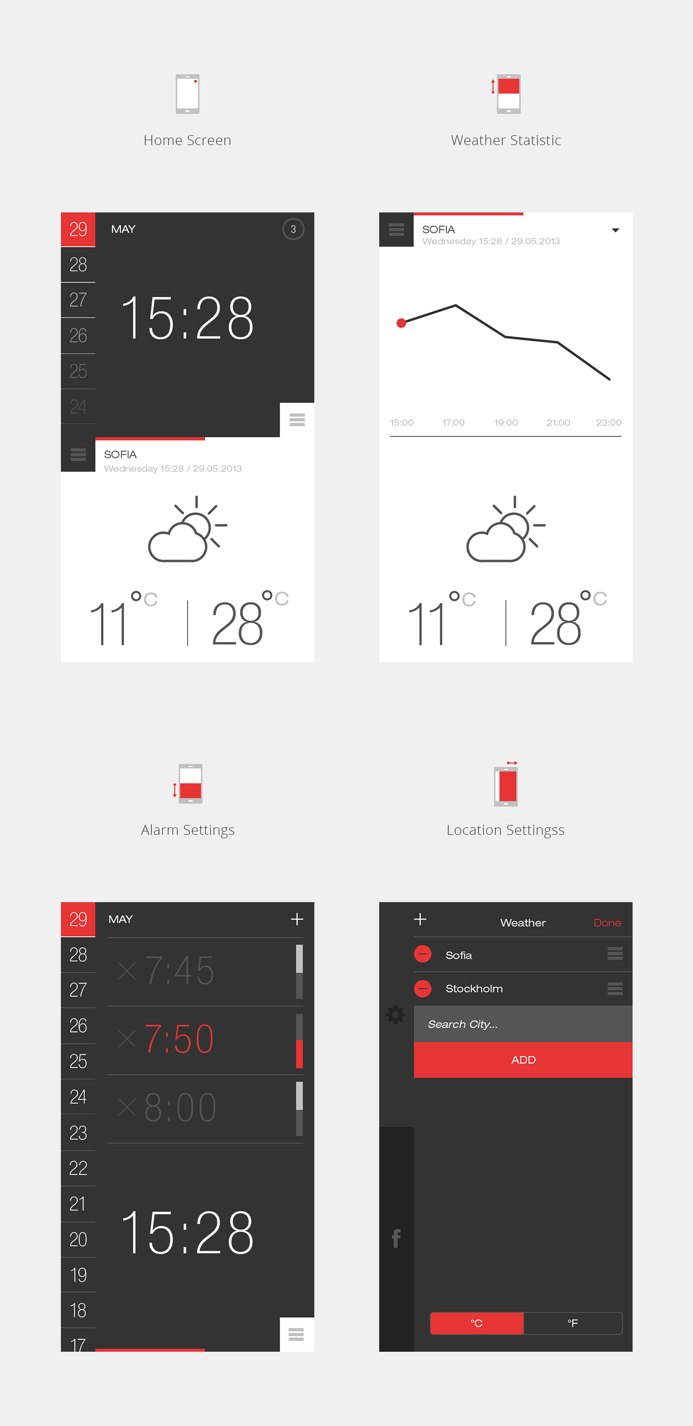 programing page landing weather time app UI windows download free application Weather&Time user clean