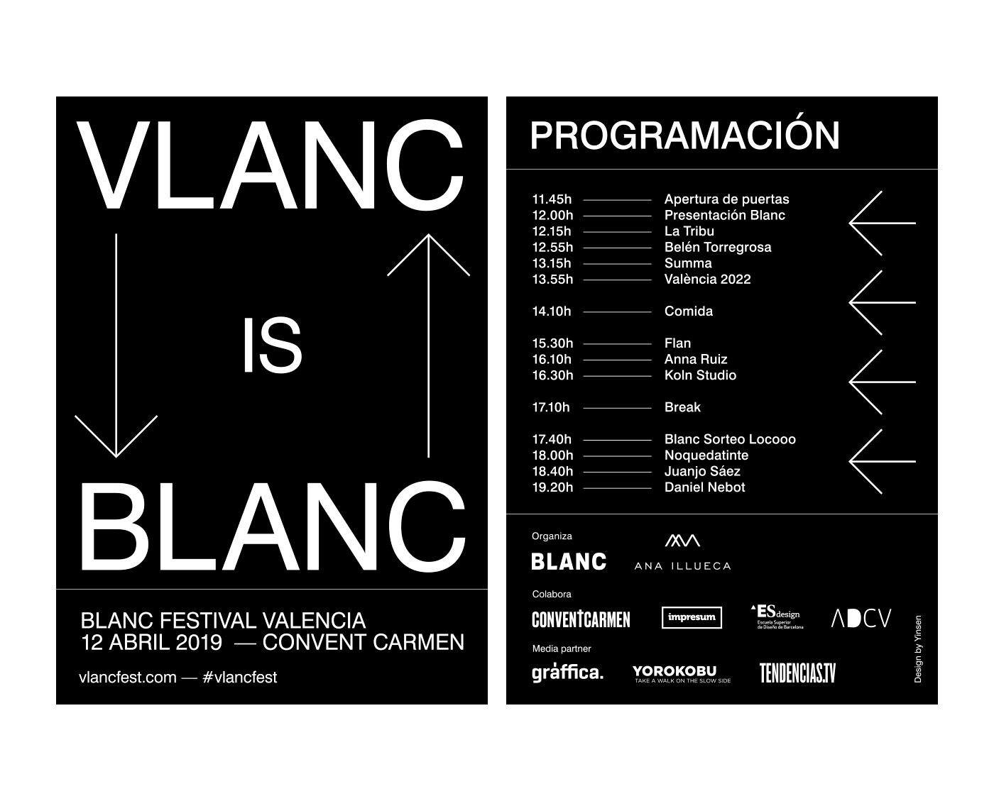 blanc festival typography   campaign poster identity graphic design  valencia barcelona bw