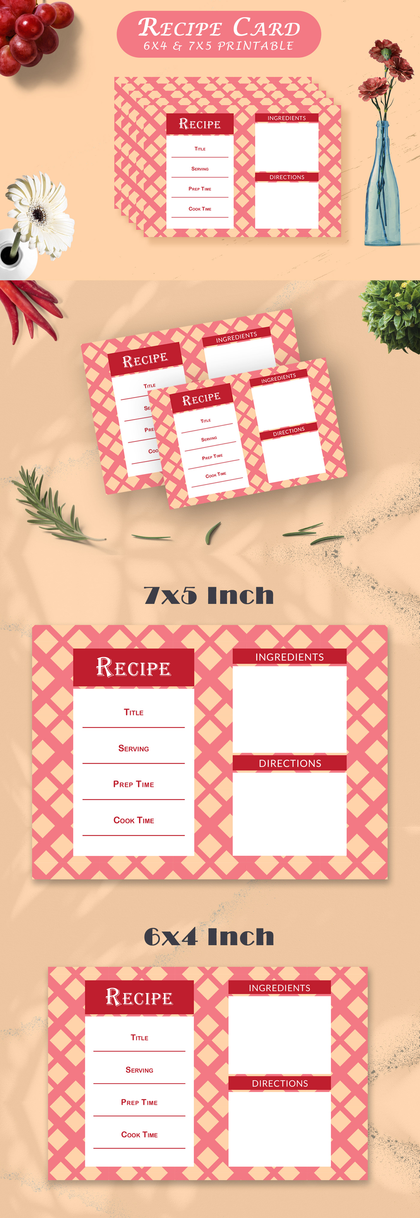 Free Recipe Card Printable Template V14 is a creative recipe template for your forthcoming projects.