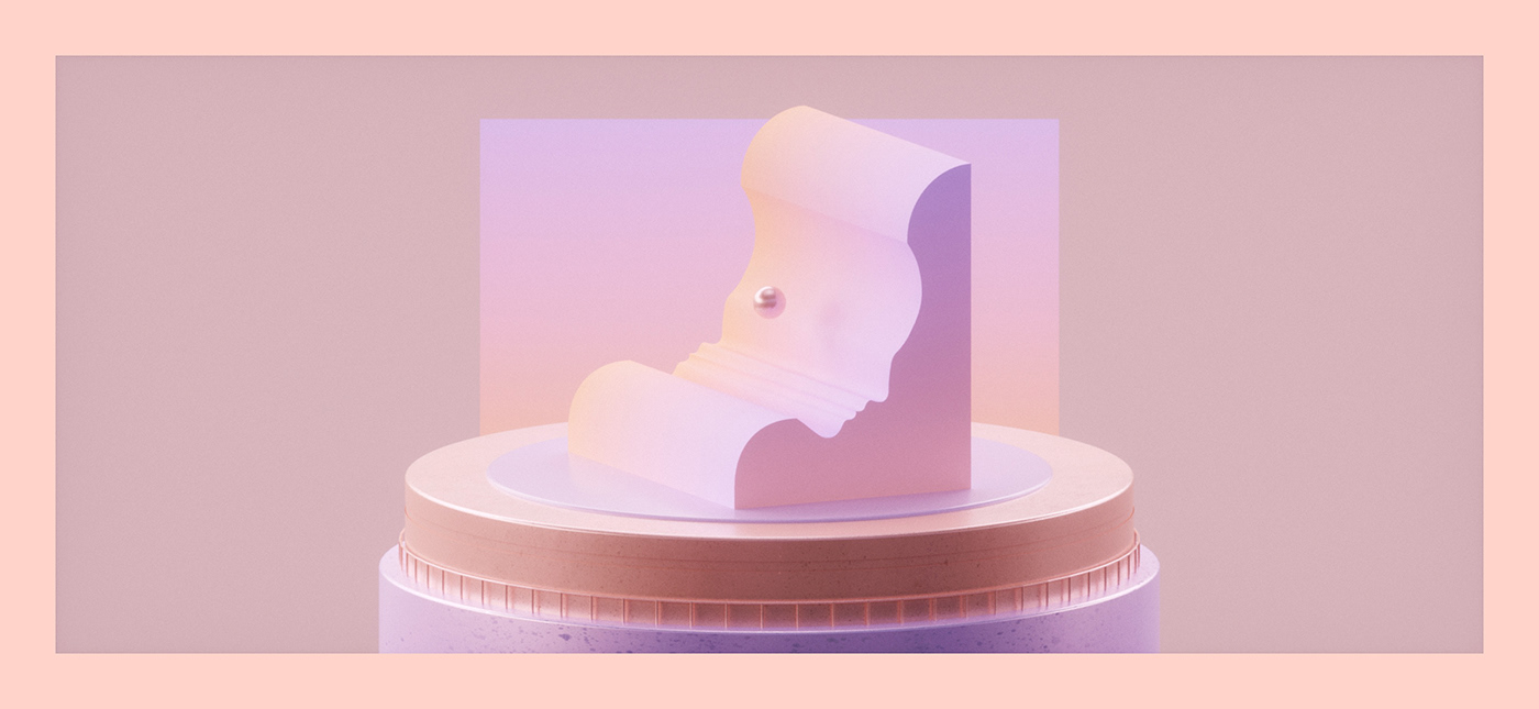 music video c4d Render 3D abstract octane pink purple orange