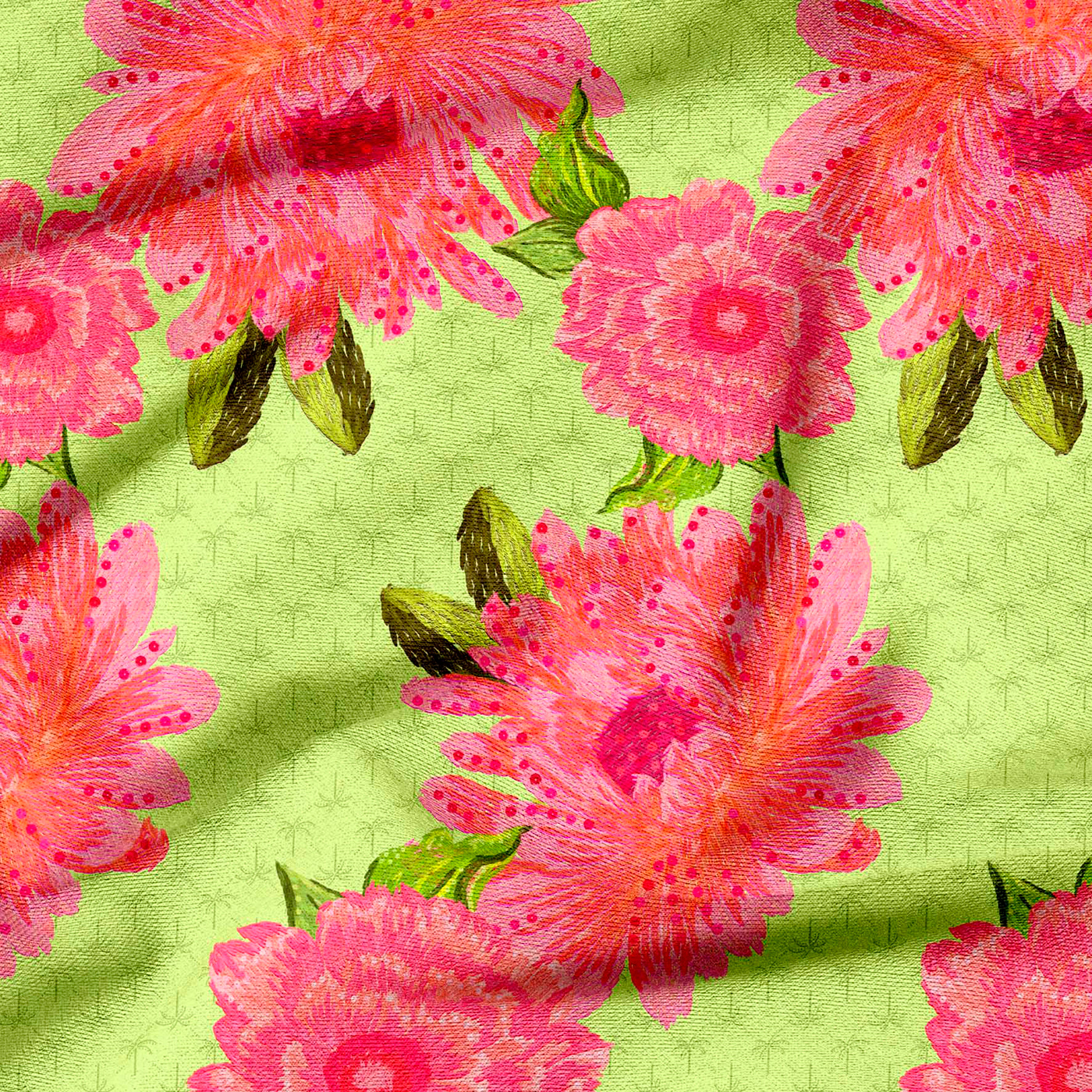 spring Flowers Nature Embroidery textile design  Surface Pattern seamless textile surface design Estampa