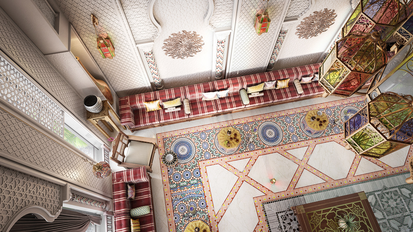 andalusian majlis Arabian Majlis architecture design Interior interior design  islamic majlis living room design MAJLIS Render