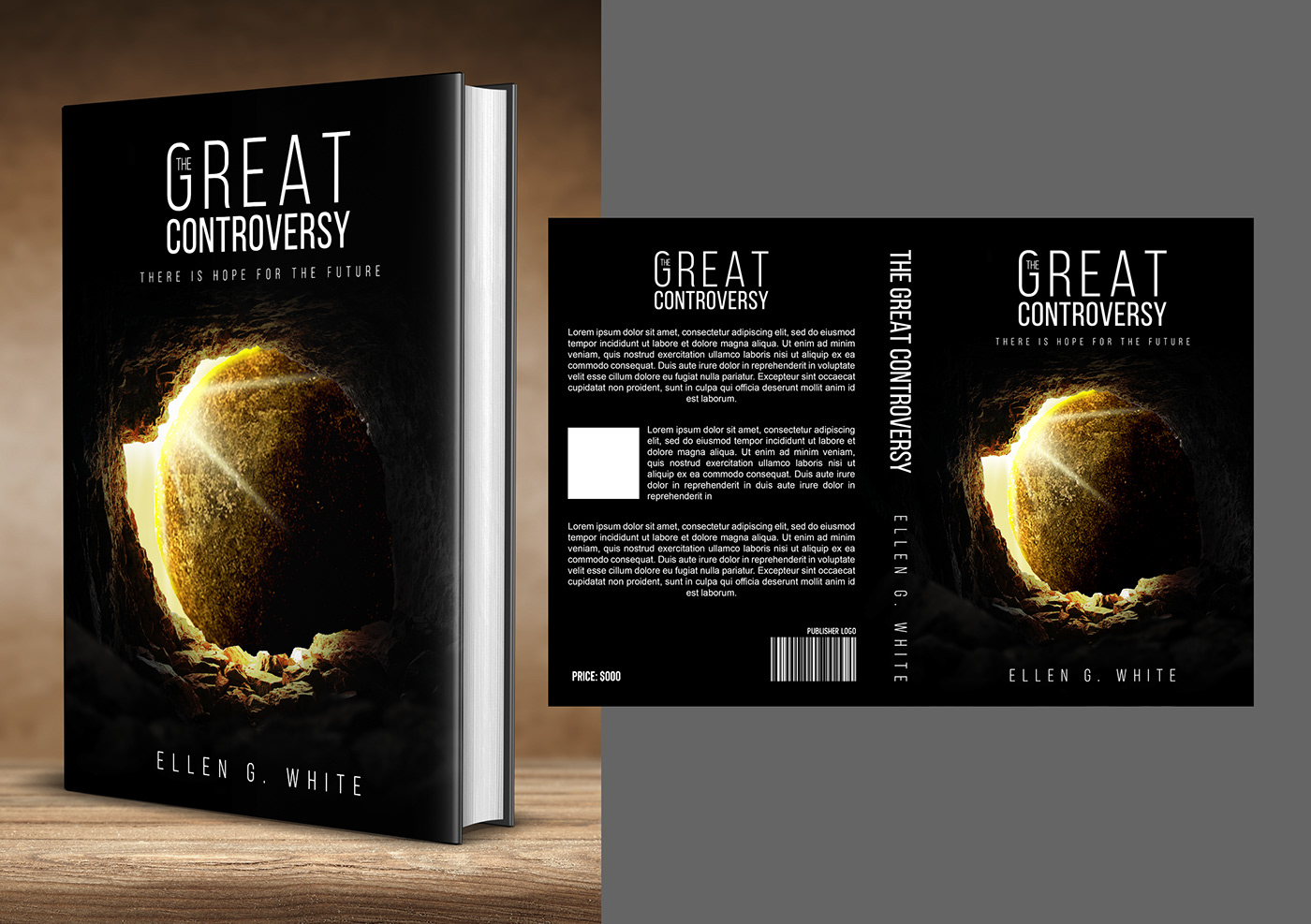book cover graphic design  controversy hope resurrection