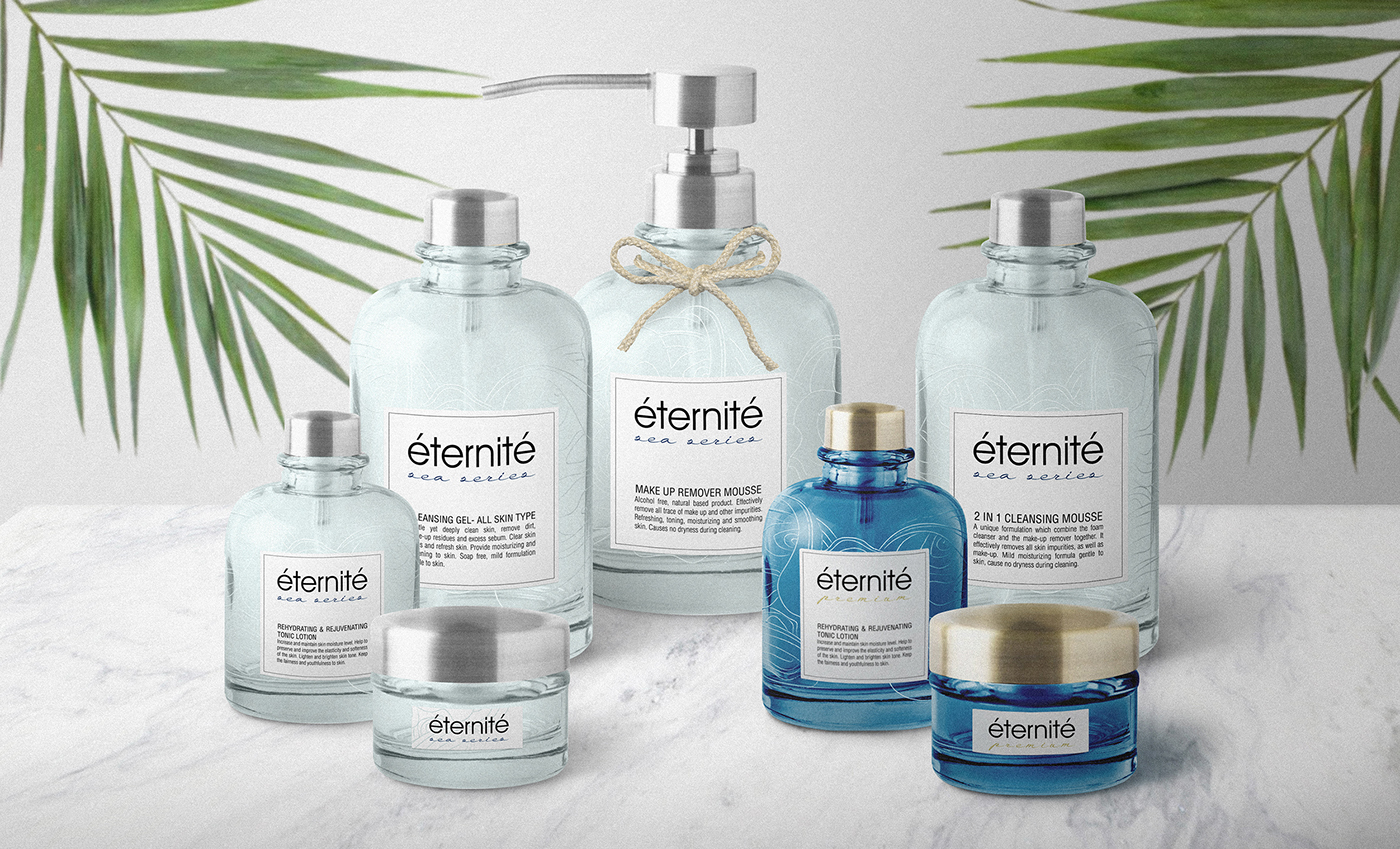 branding  graphic design  Packaging skin care Eternity corporate