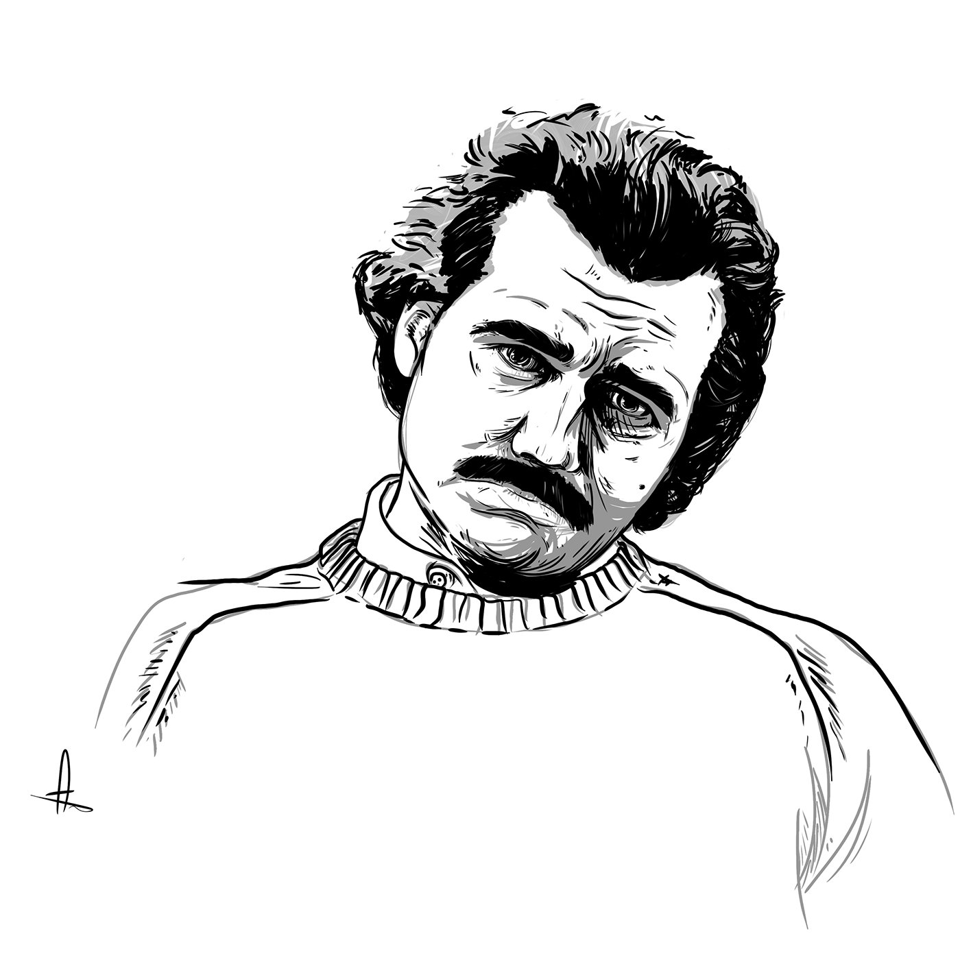 Pablo Escobar Drawing  ILLUSTRATION  Character portrait doodle sketch