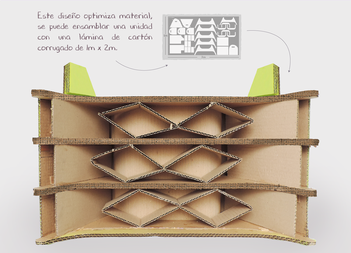 mobiliario carton corrugado industrial design  diseño industrial silla niños