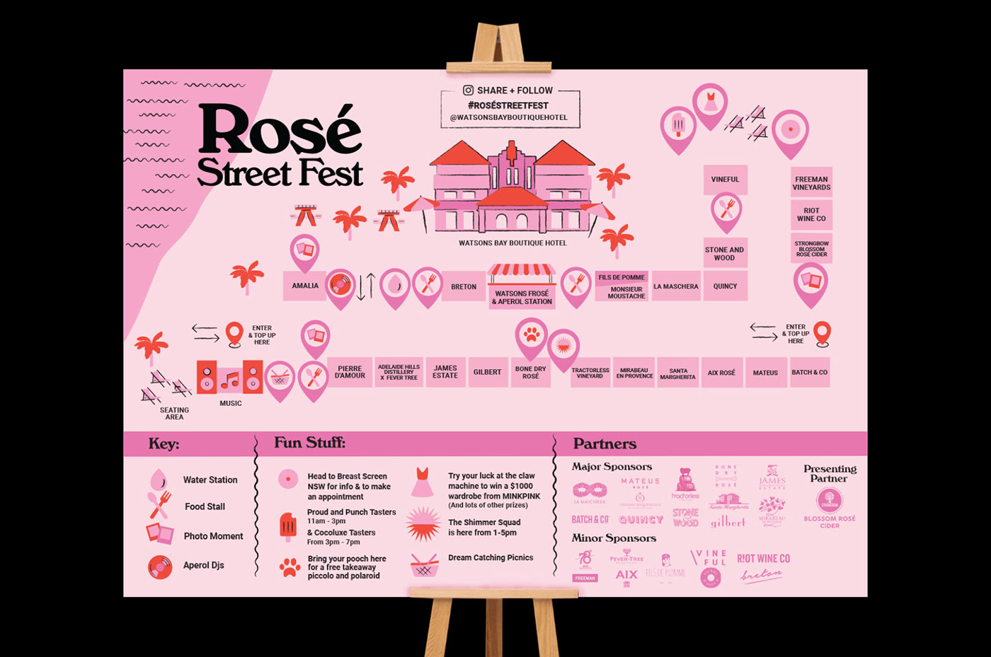 aiga branding  festival food festival pink rose sydney wine