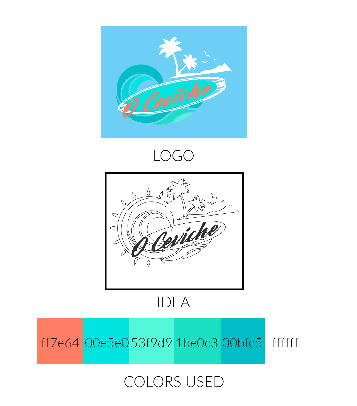 Ceviche seafood branding  logodesign ILLUSTRATION  design concept Work  graphic design  designing