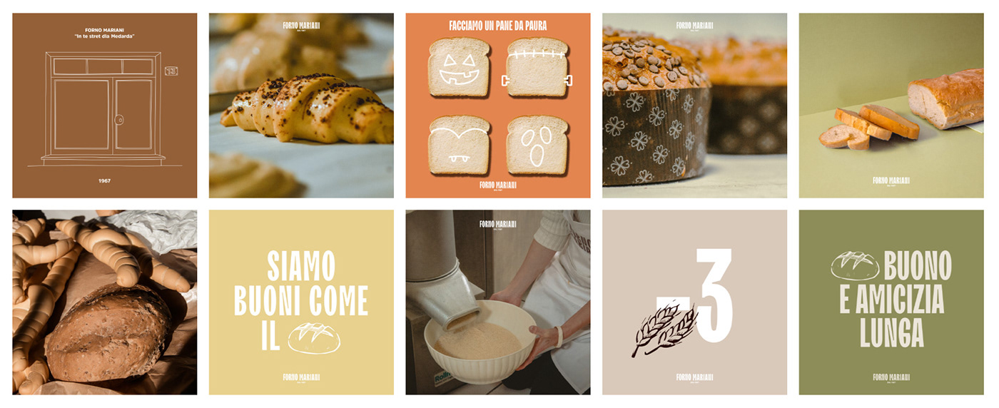 bakery branding  bread forno mariani graphic design  Mockup Photography  social media