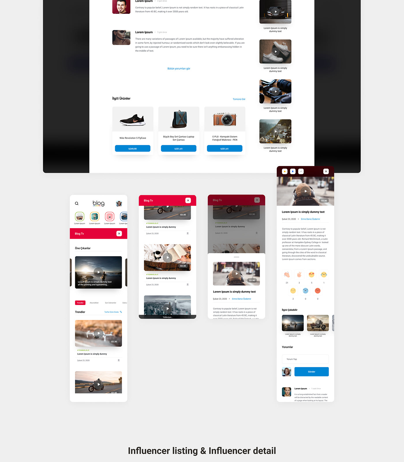 Blog color flat INFLUENCER interaction landingpage mobile Responsive Responsive Design Website