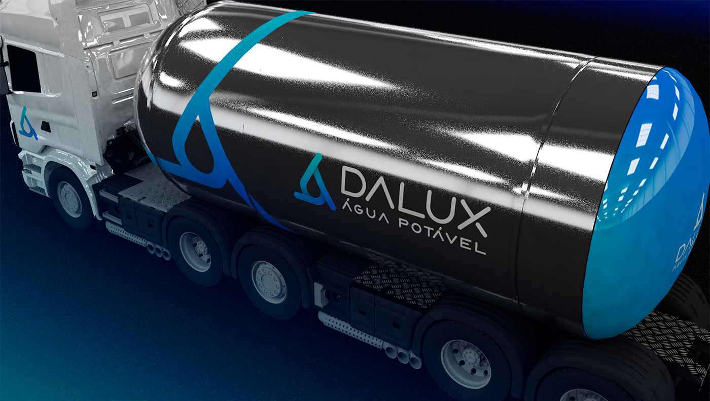 water brand visual ID visual identity dital printed WATER TRUCK water delivery agua dalux