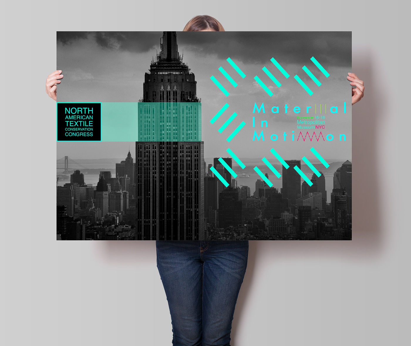 neon dinamic minimal modern newyork nyc conference congress redesign cool bright colors stationary posters publicity