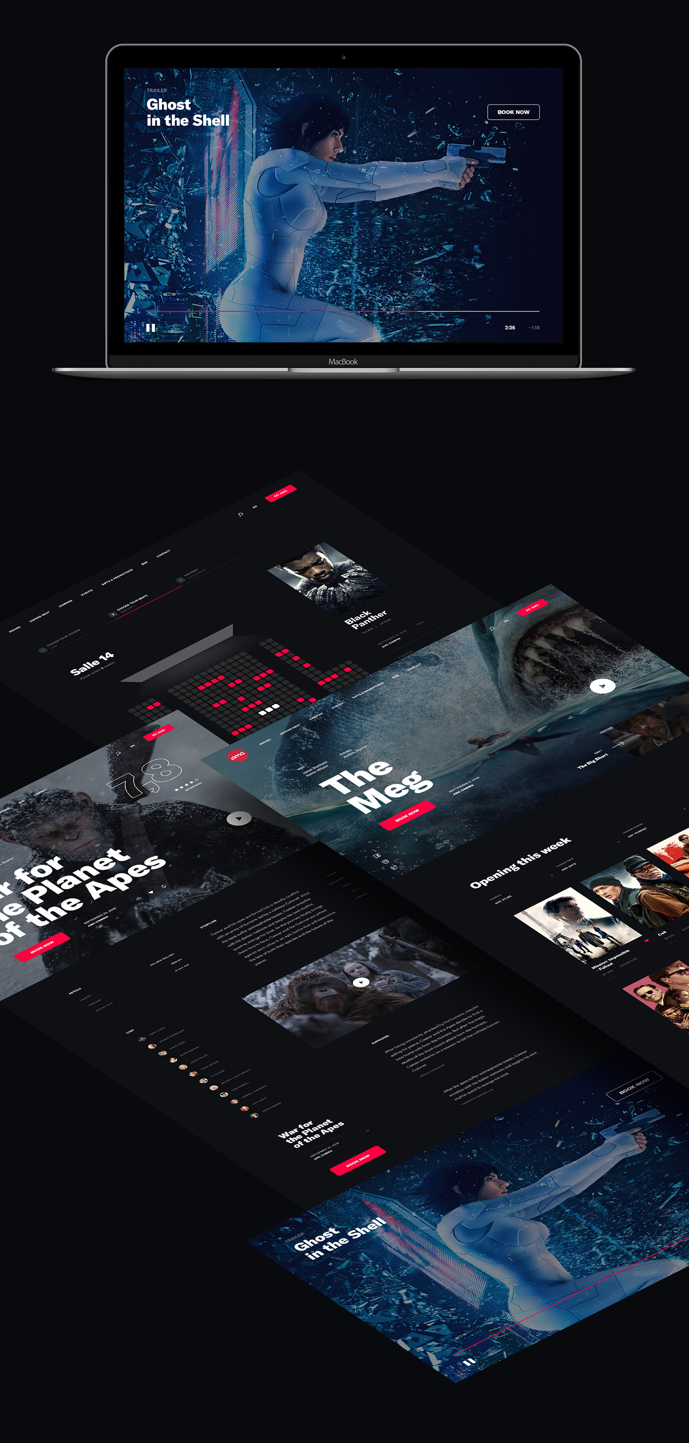 Cinema movie Film   Entertainment Booking Website design app UI/UX interaction