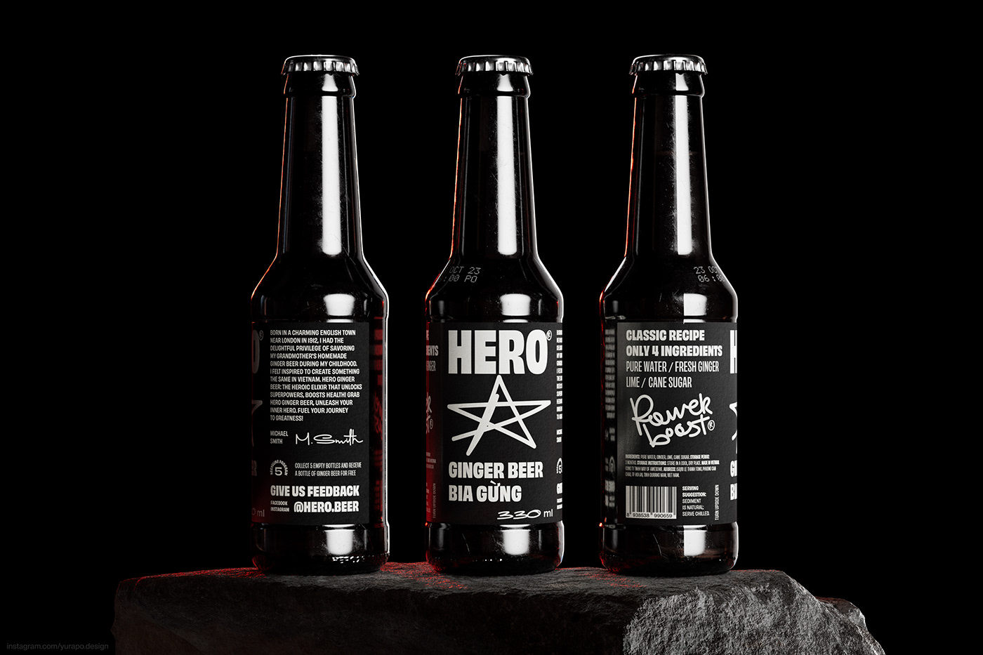beer Packaging typography   beverage vietnam motion graphics  3D bottle ginger Hero