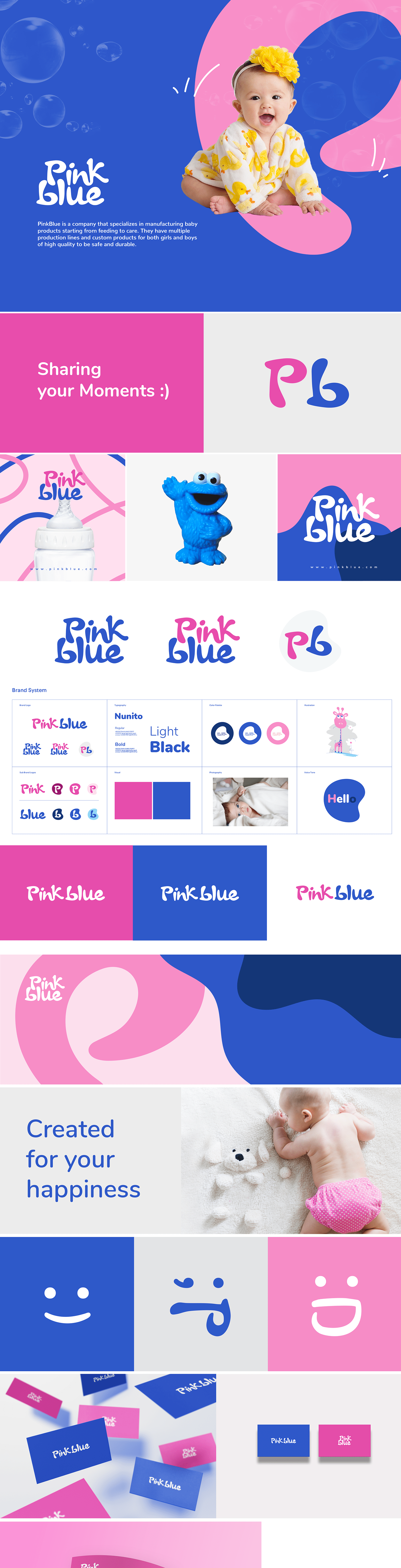 pink blue baby products care company mothers logo identity