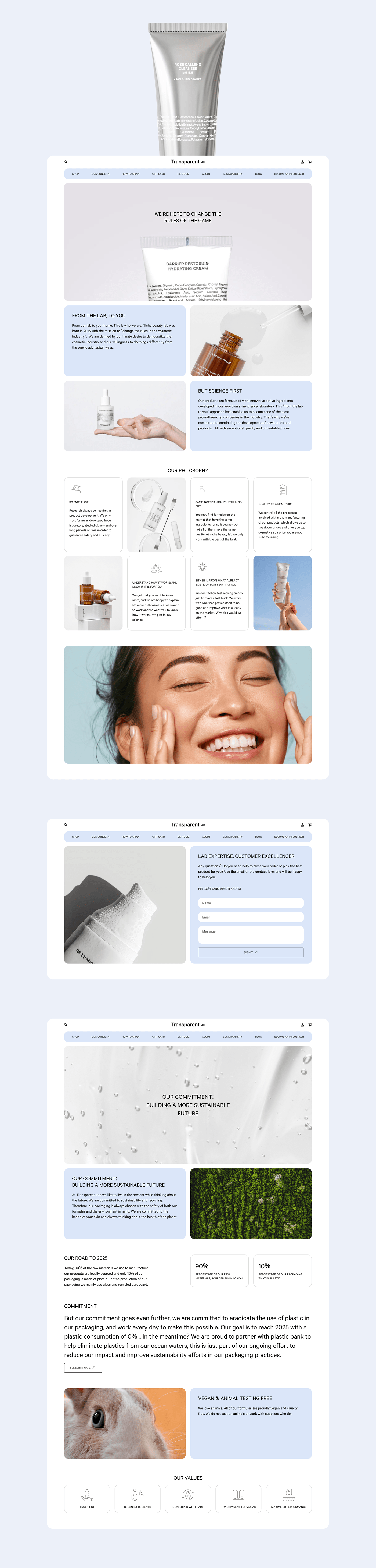 Ecommerce online store Online shop UI/UX Web Design  skin care beauty Wellness Website user experience