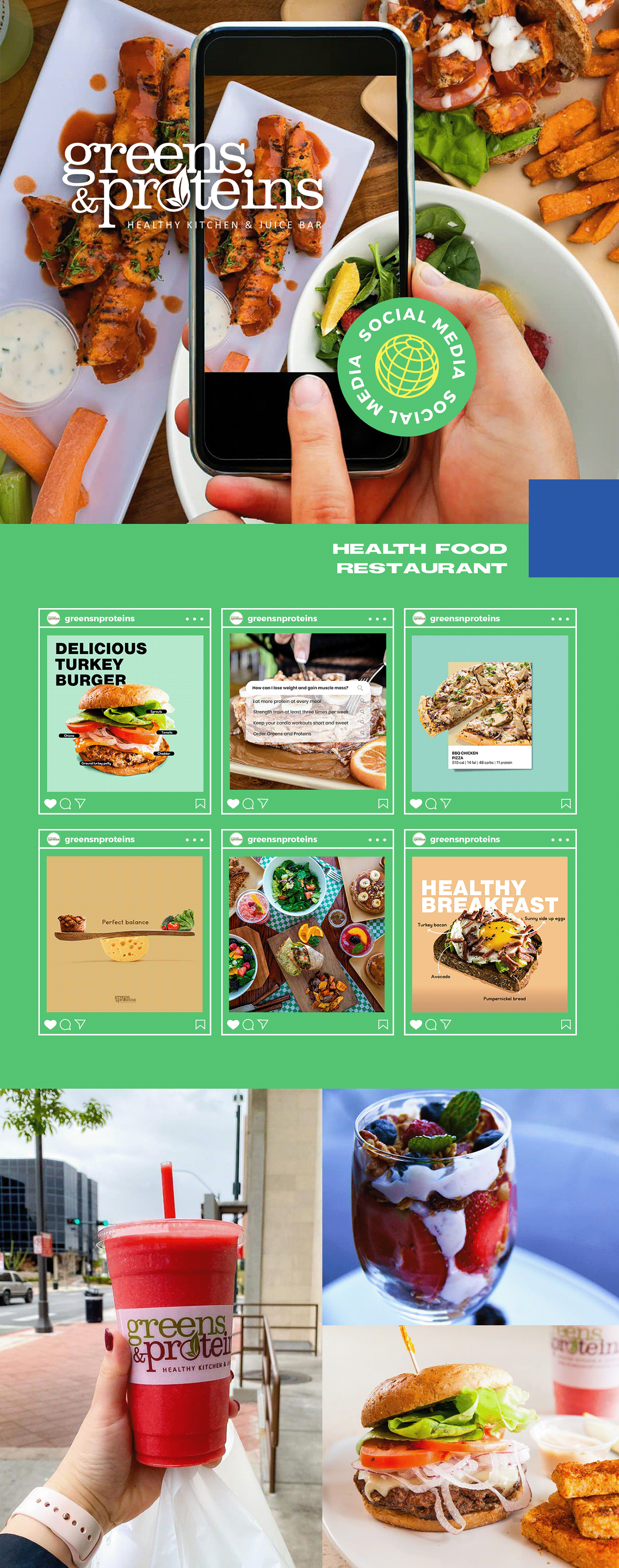 healthy food Instagram Post restaurant social media