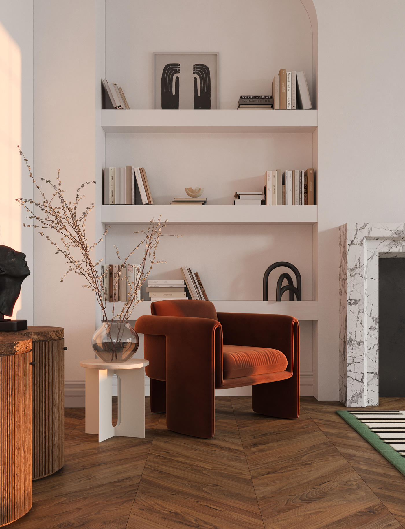 3dvisualizer archviz cgiart interiordesign interiorrender living room Midcentury Modern moderndesign Scandinavian ukraine design
