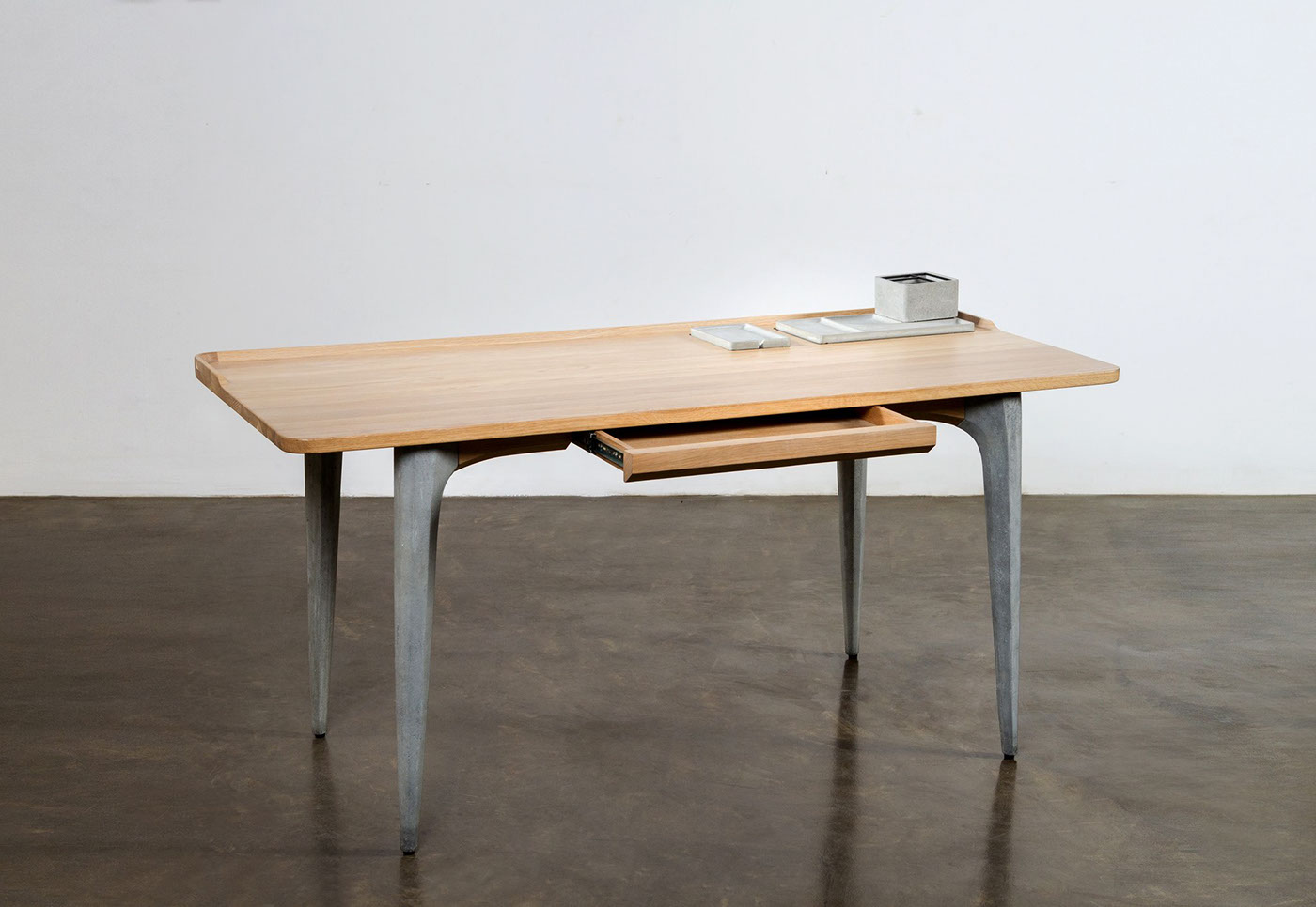 desk concrete District Eight Design furniture furniture design  industrial industrial design  wood steel