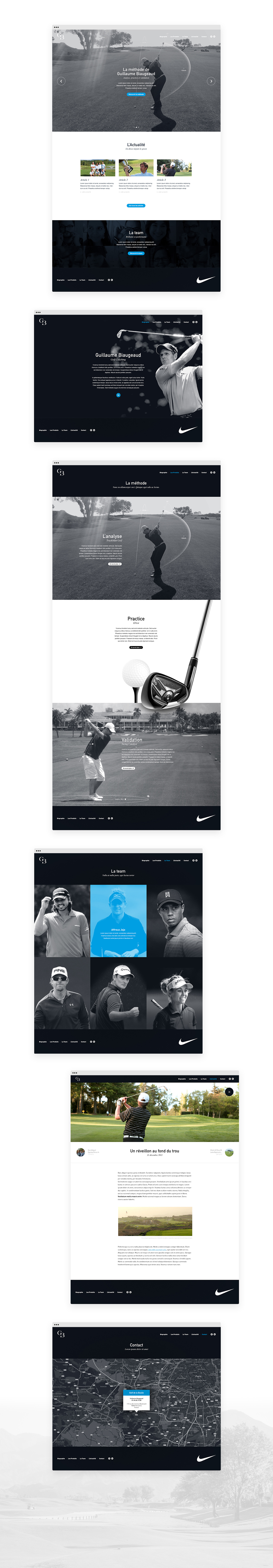 Website golf showcase blue dark golfman Coach