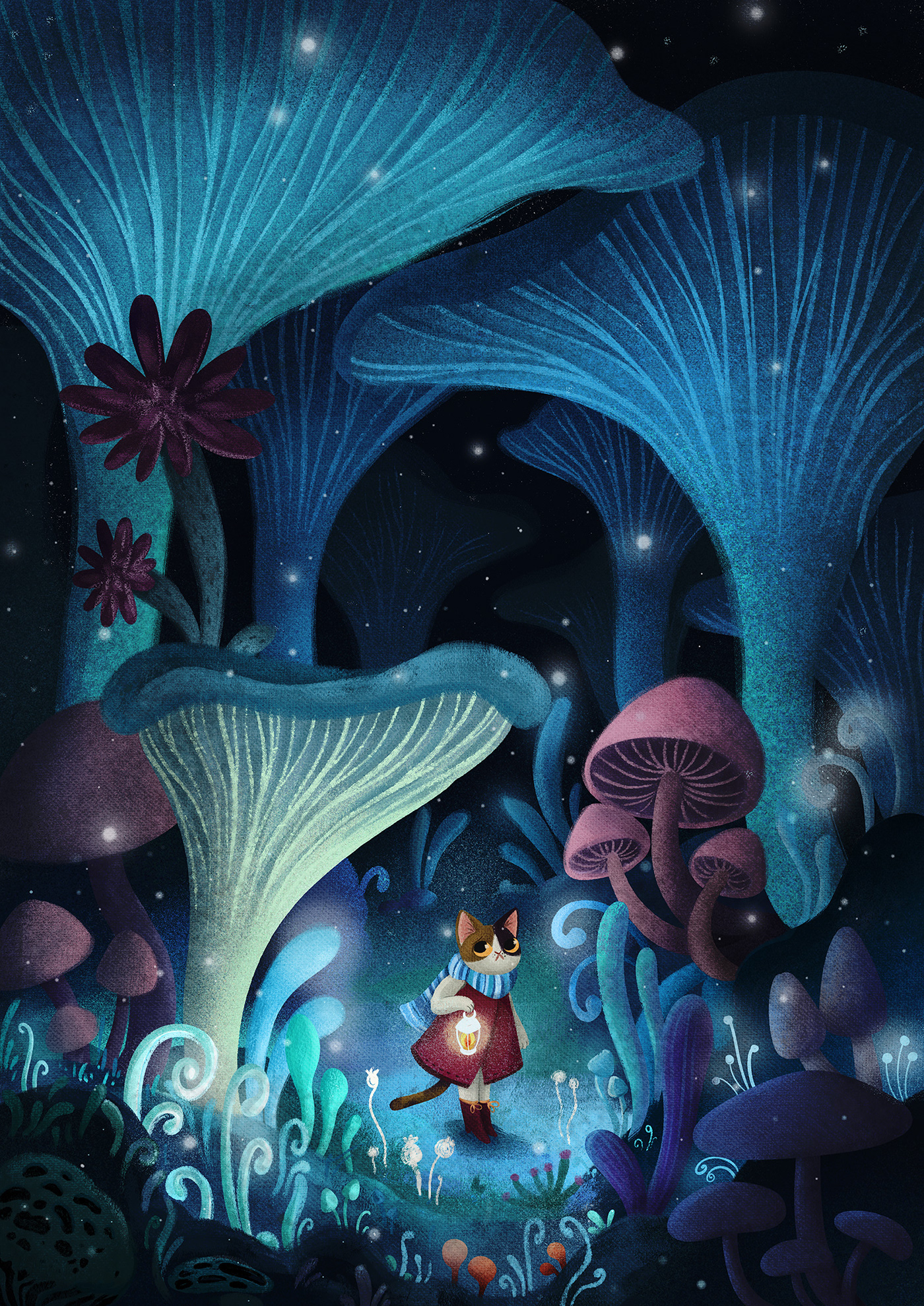 Cat fanart fantasy fantasy forest forest kitty Magic   magic forest mushroom nausicaa