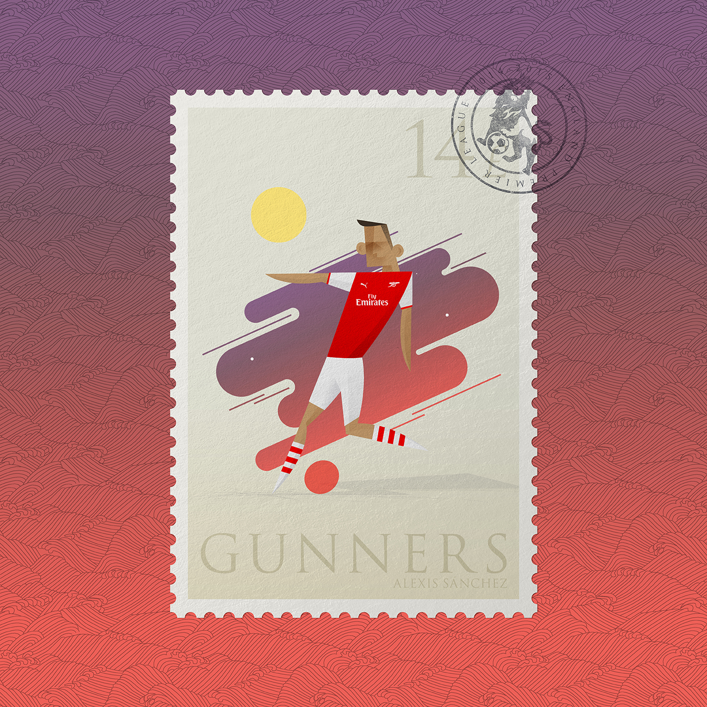 Premier League stamps Postage kompany alexis sanchez rooney sterling Schurrle adebayor arsenal gooners red devils man united Man City