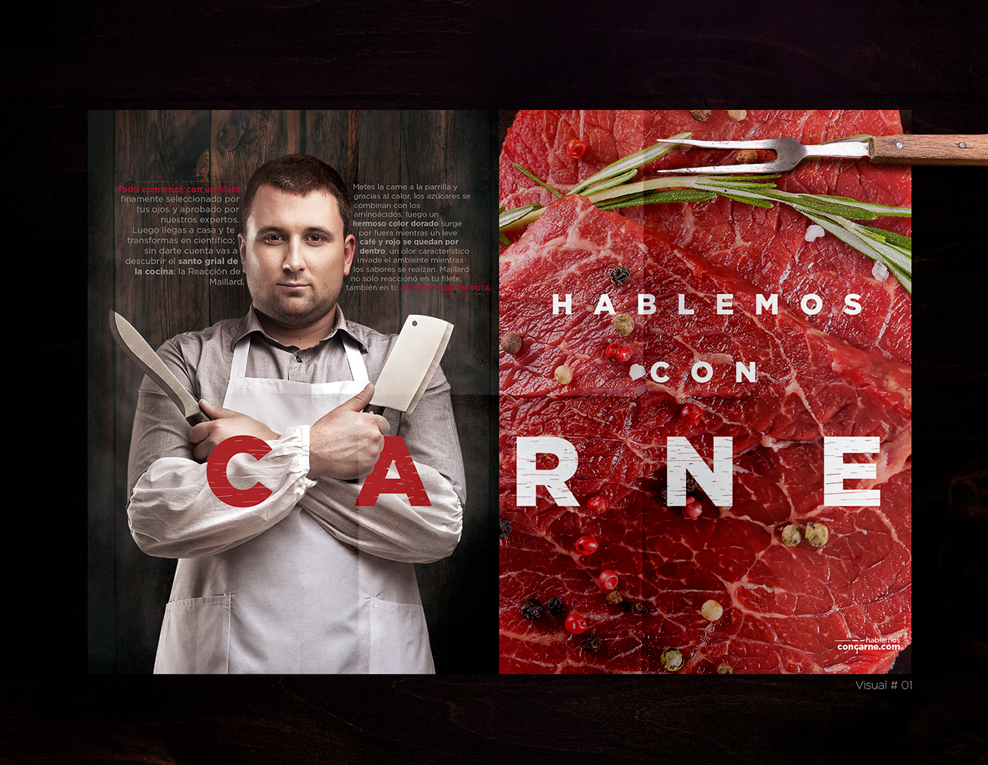 meat carne Hablemos lets talk Food  carniceria BBQ knife wood
