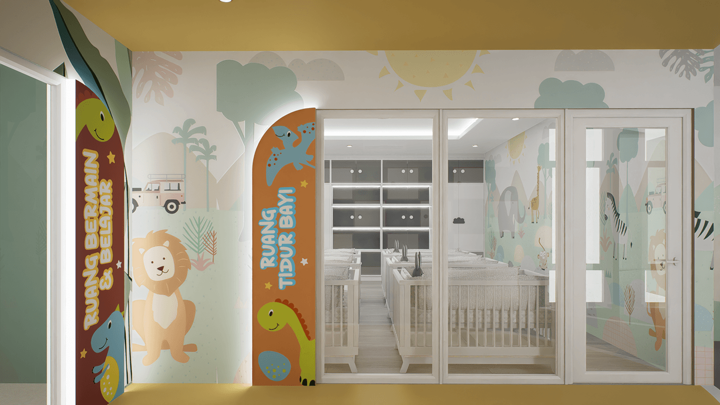 design daycare daycare center interior design  Interior interiors architecture visualization kids kidsroom