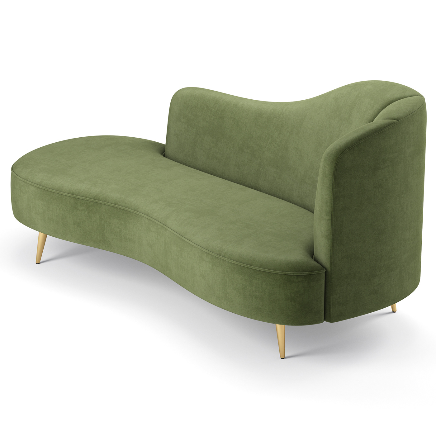 canedo chair chaise copine curved furniture lounge peacock velvet