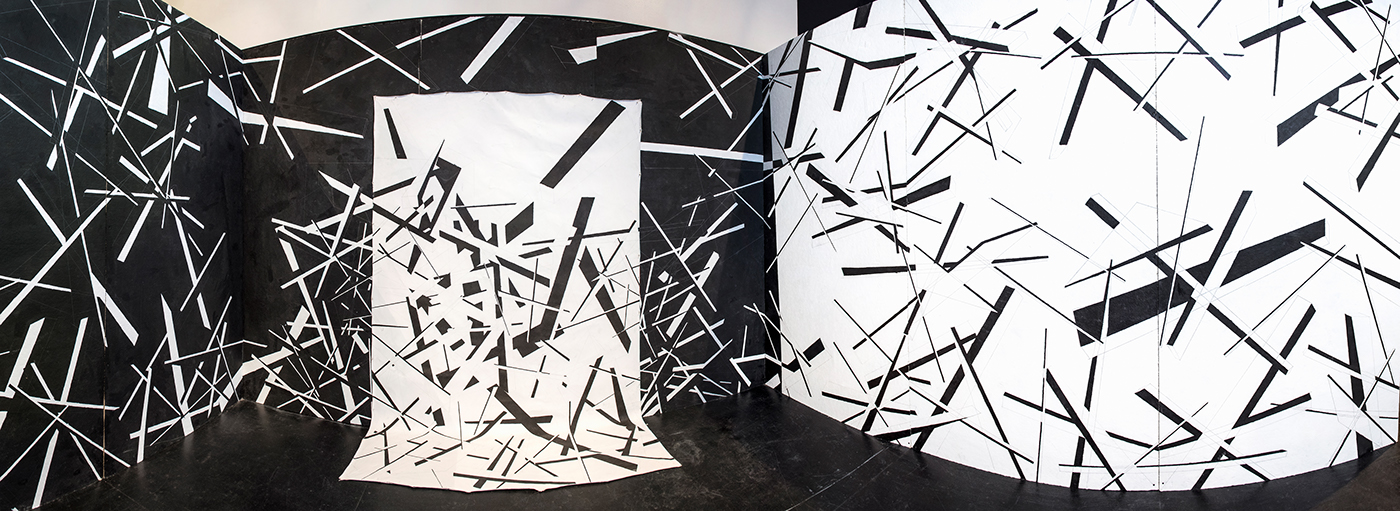 Installation Art architecture design blackandwhite painting   abstract