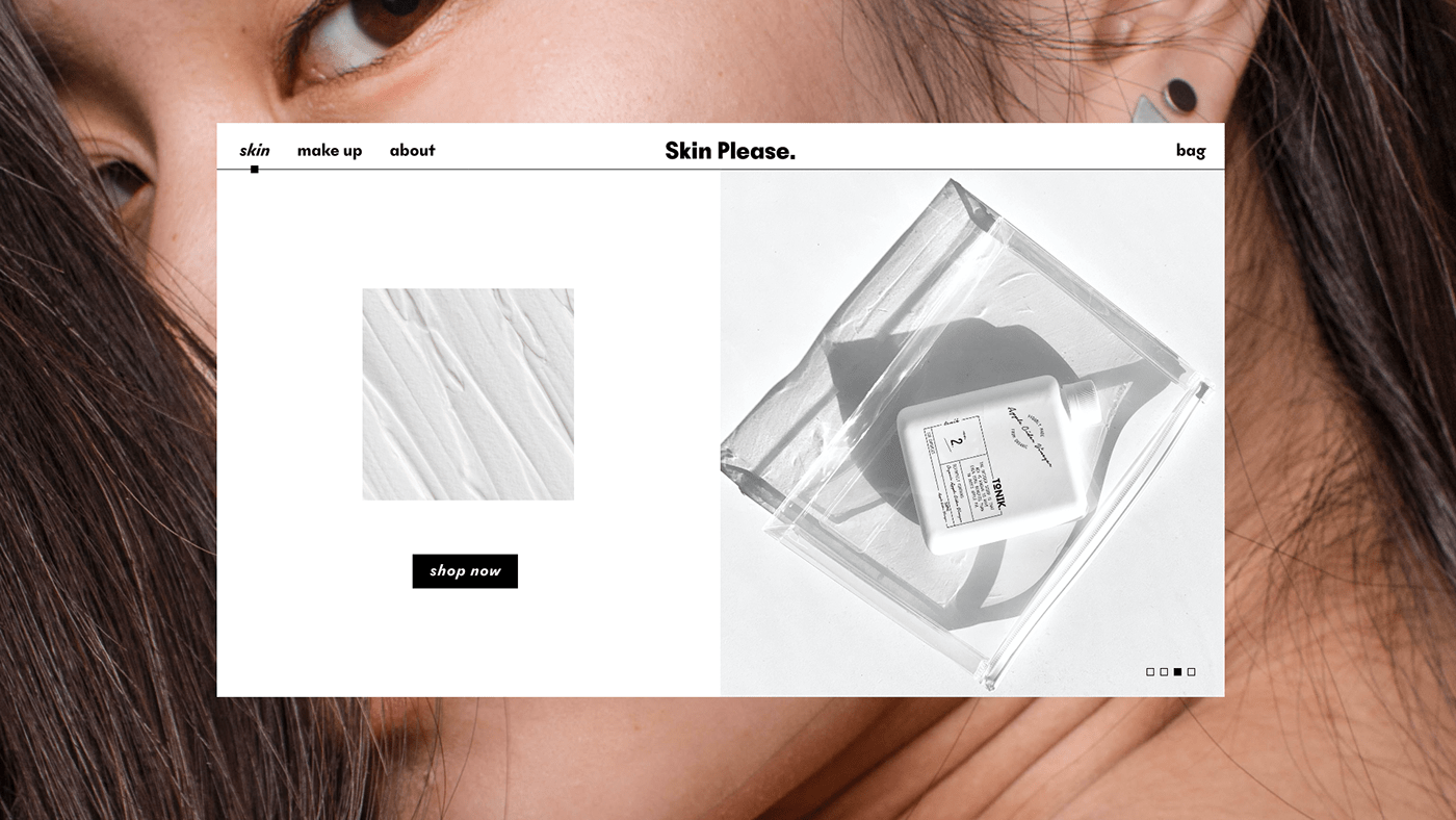 balck&white branding  care Cosmetic logo Online shop online store photo skin typography  