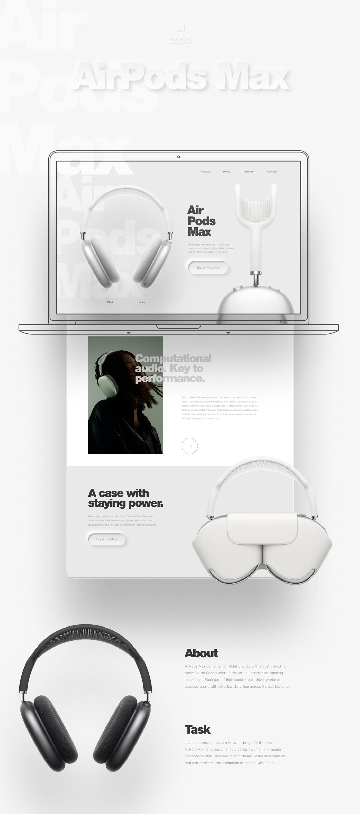 airpods apple concept design designer Figma site UI Web web-design