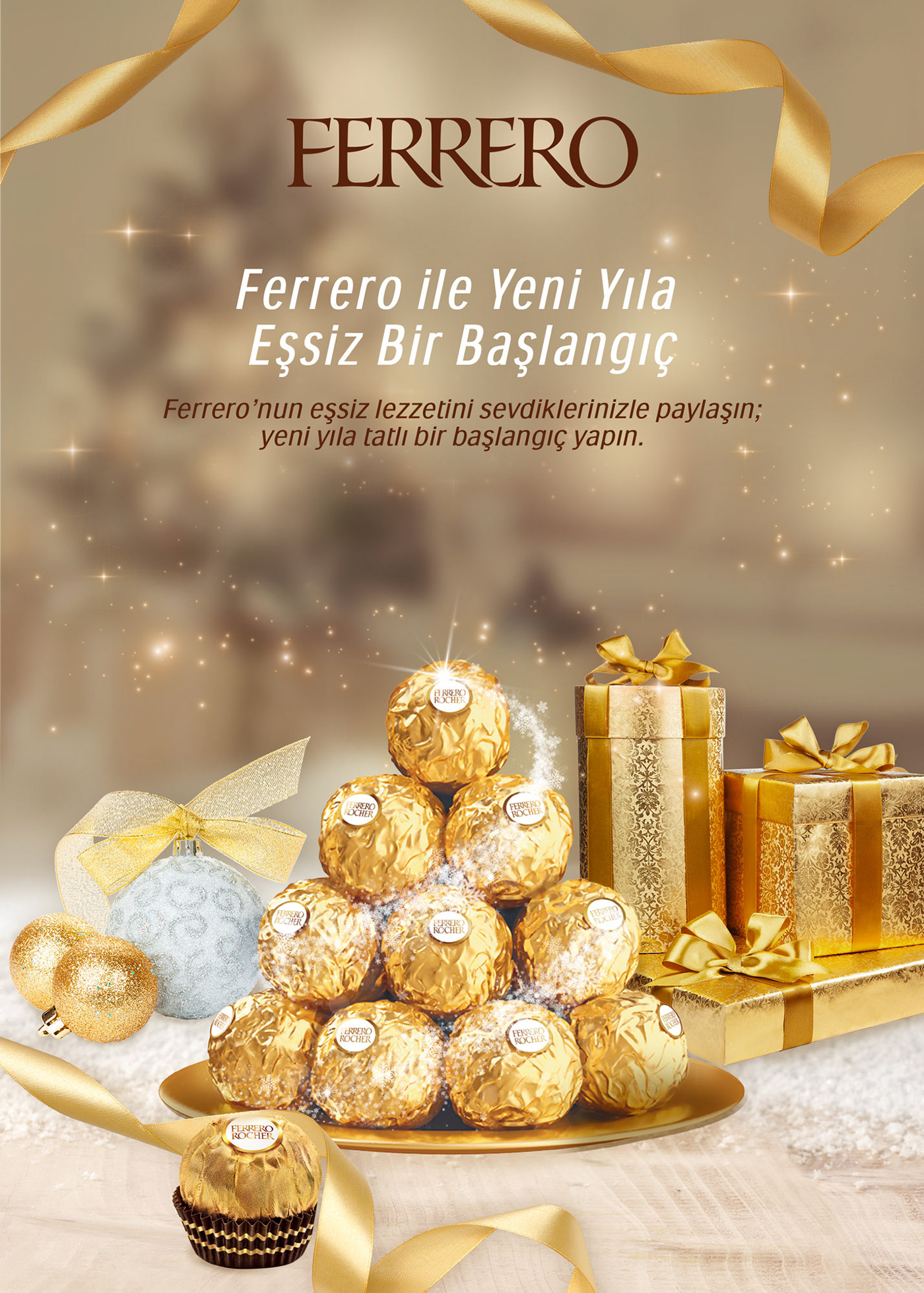 Promotion ferrero ferrero rocher rafaello new years Christmas instore chocolate Gift With Purchase