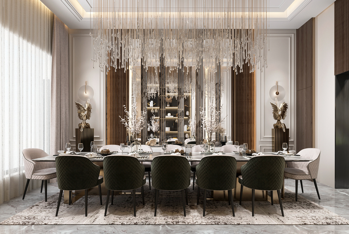 3dmax design dining Interior luxury room UAE visualization vray