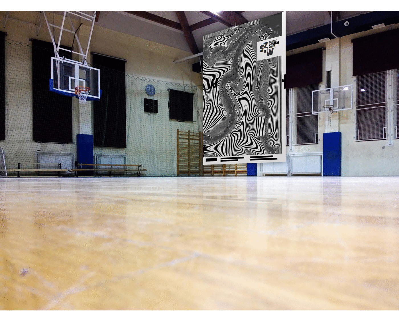 poster design contemporary concept art series structure basketball installation