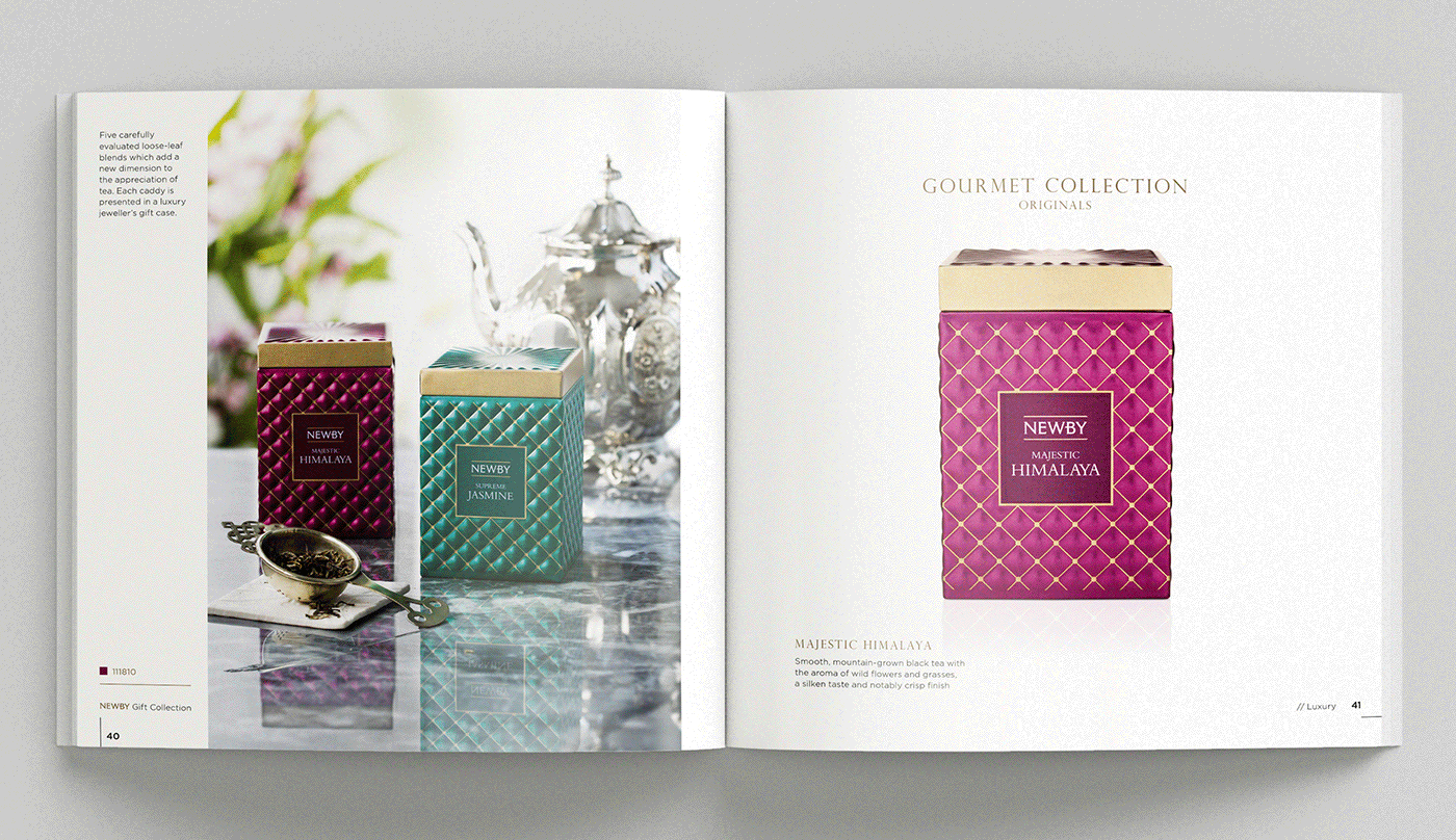 catalog Catalogue gift Hot Foil luxury Packaging tea UV Varnish
