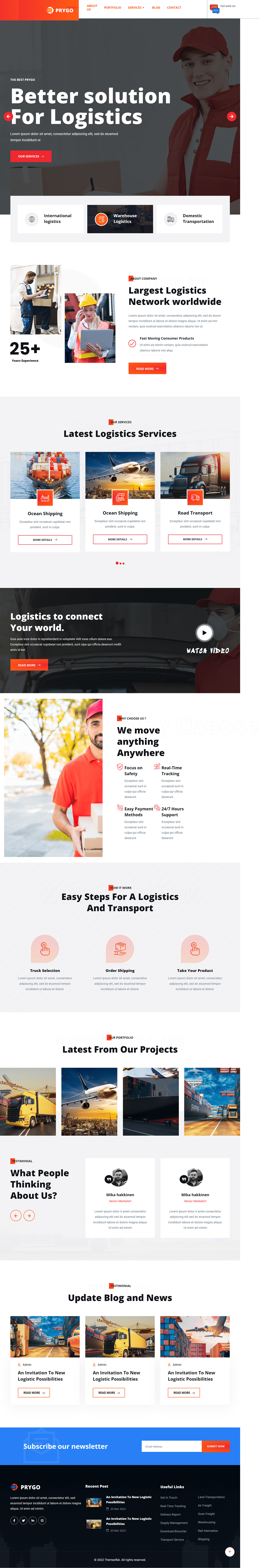 Logistics Website landing page Website Design traking   moving company Cargo Transport delivery Logistics website design