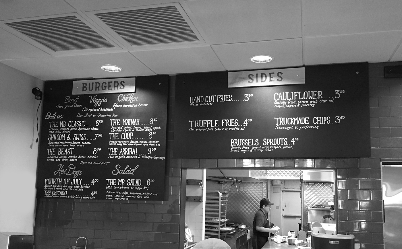branding  restaurant Maine Burgers typography  
