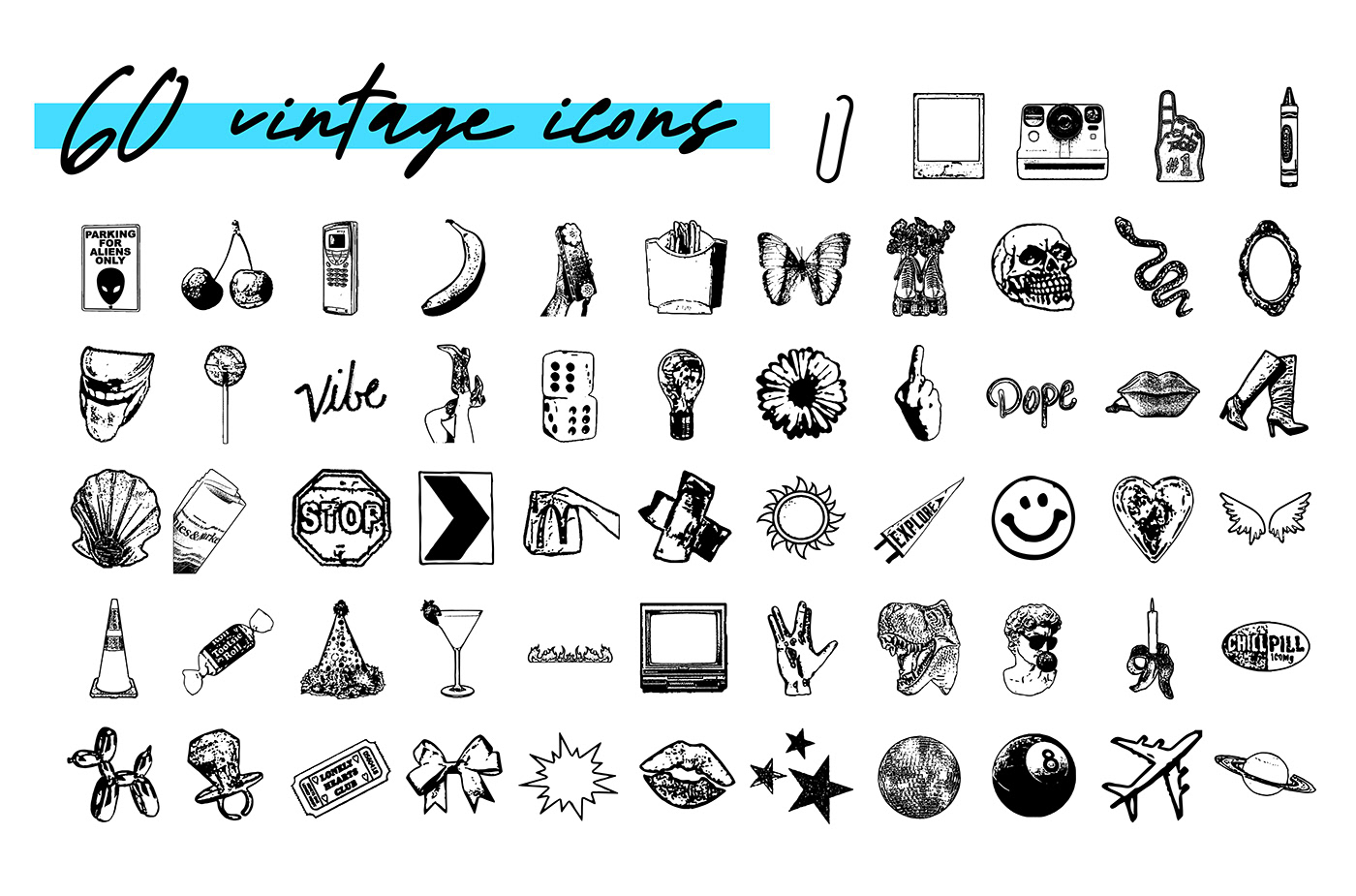 icons vector art graphic design  vintage style Retro retro design merchandise elements icon design  ILLUSTRATION 