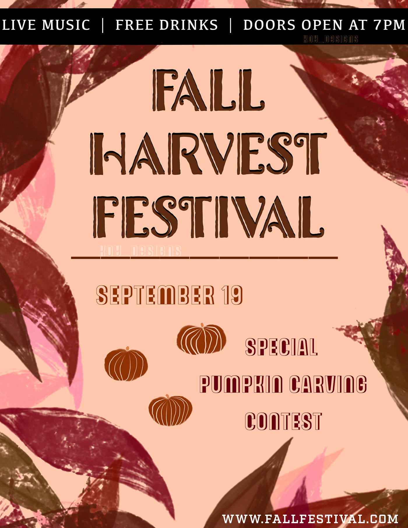 autumn design Digital Art  Fall festival flyer Flyer Design graphic design  harvest poster Poster Design pumpkin