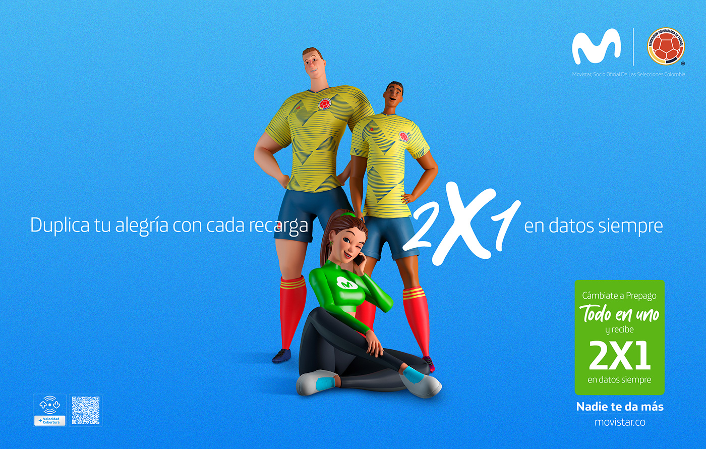 3D 3dcharacter colombia cuadrado falcao Futbol james movistar seleccioncolombia soccer