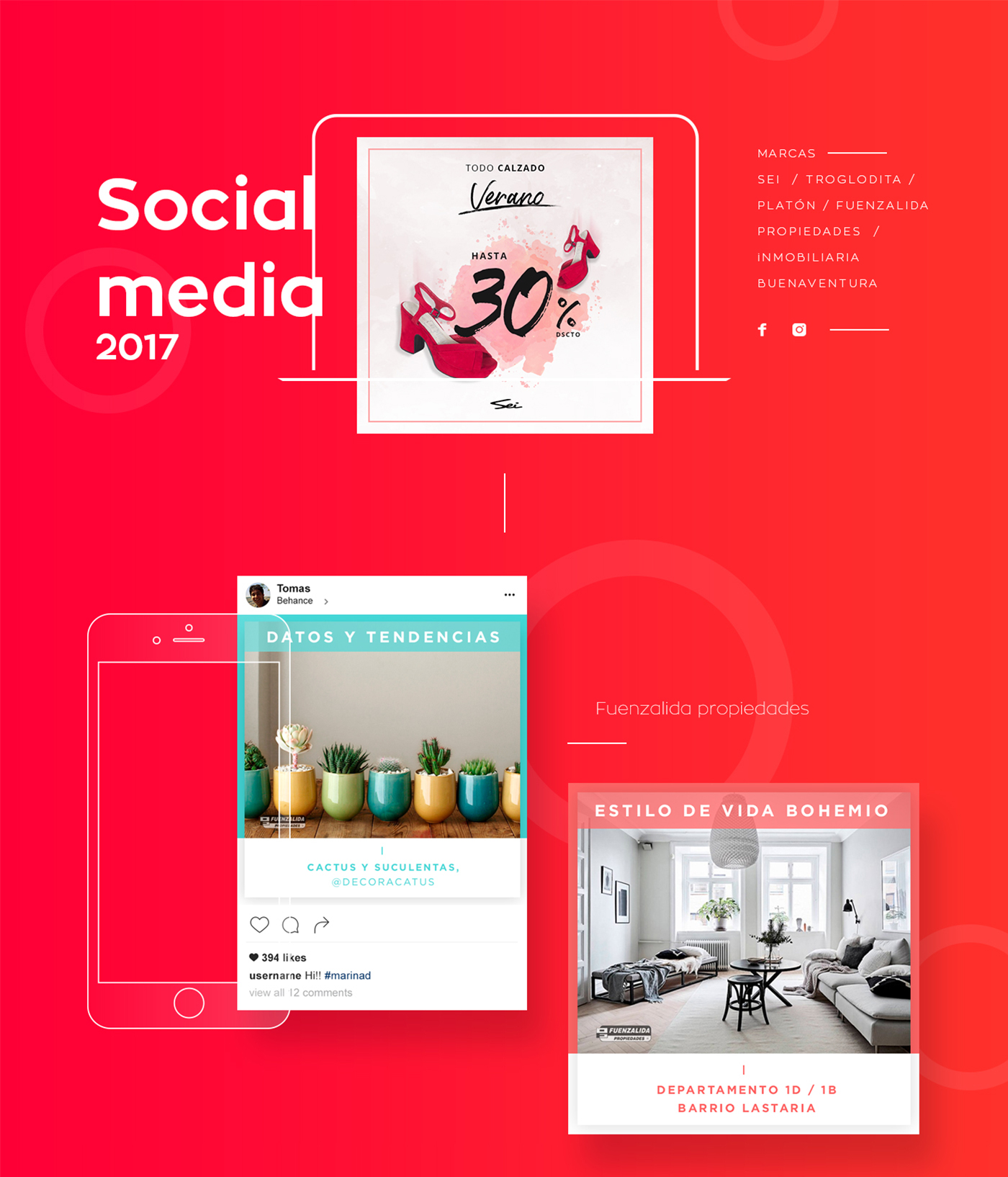 social media marcas post banners instagram Web Design  chile diseño motions graphics