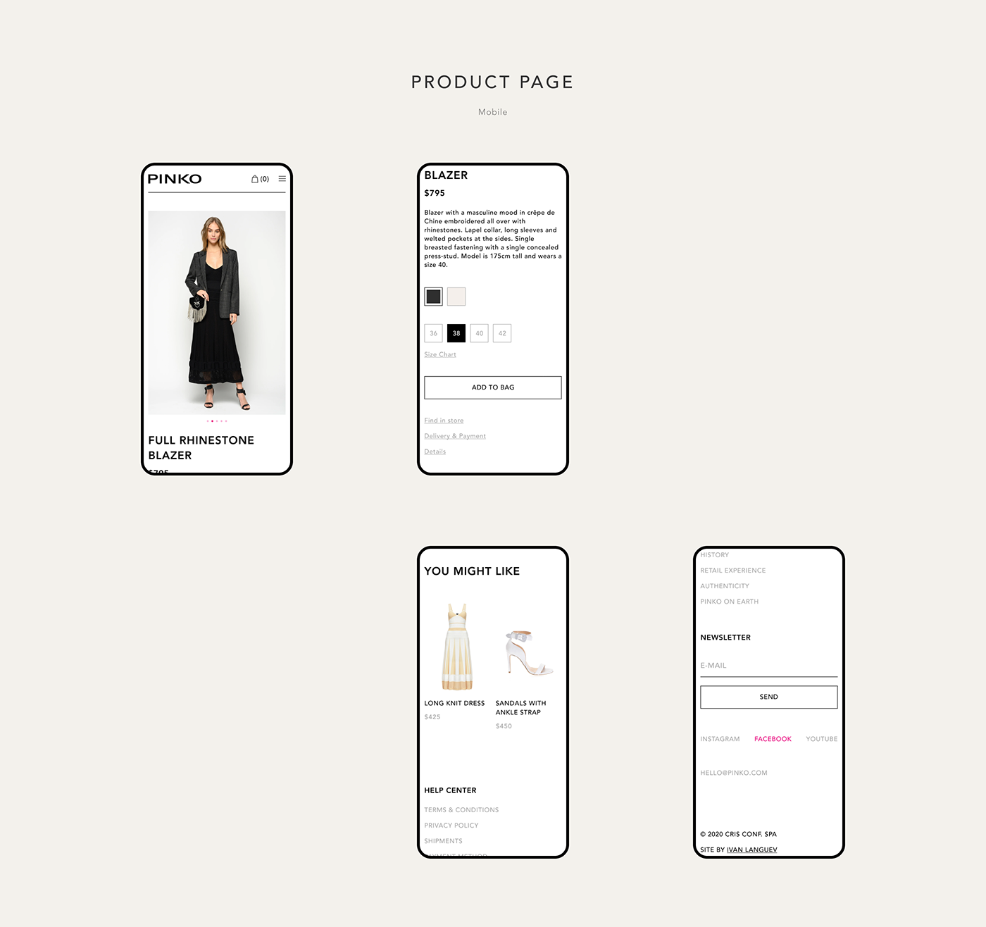 E COMMERCE Fashion  mobile Online shop redesign shop UI ux Web store