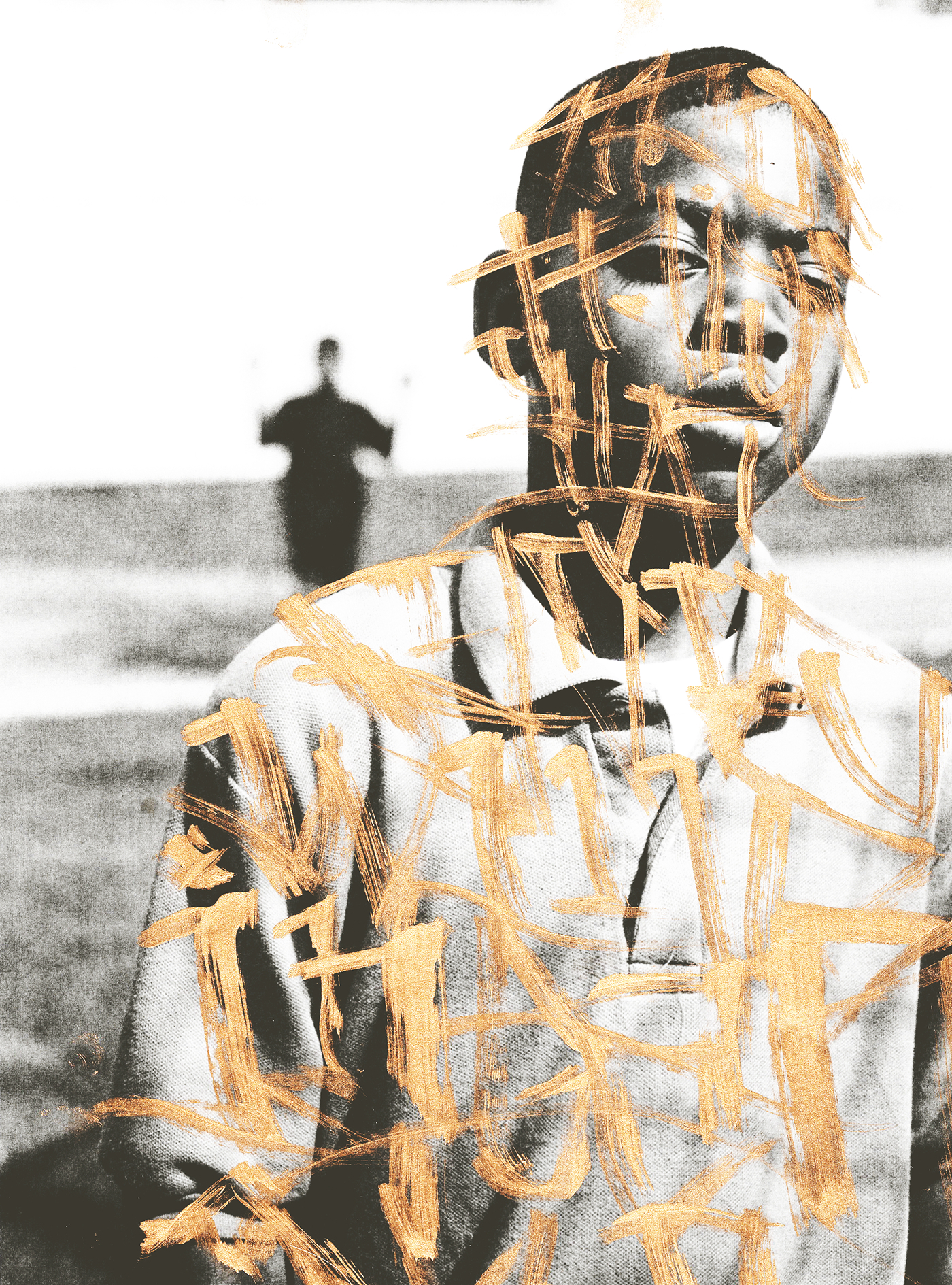 hiphop hiphopart gold paint KendrickLamar alternateartwork goodkidmaadcity artwork blackandwhitephotography
