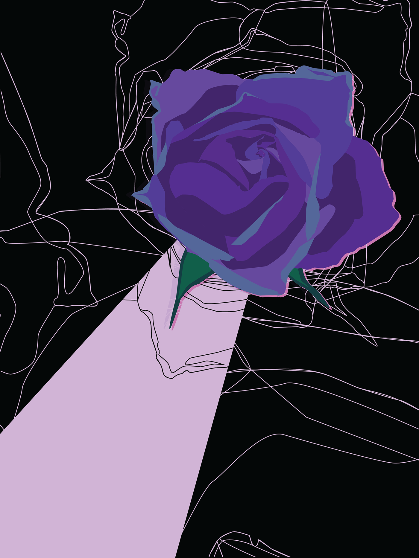 purple rose ILLUSTRATION  Illustrator flower Flowers pink abstract floral contemporary