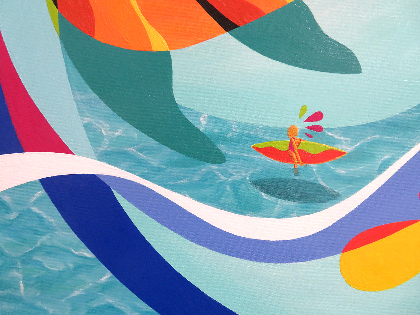 acrylic painting colors Digital Art  ILLUSTRATION  beach Surf havaianas kidlit new yorker Washington Post