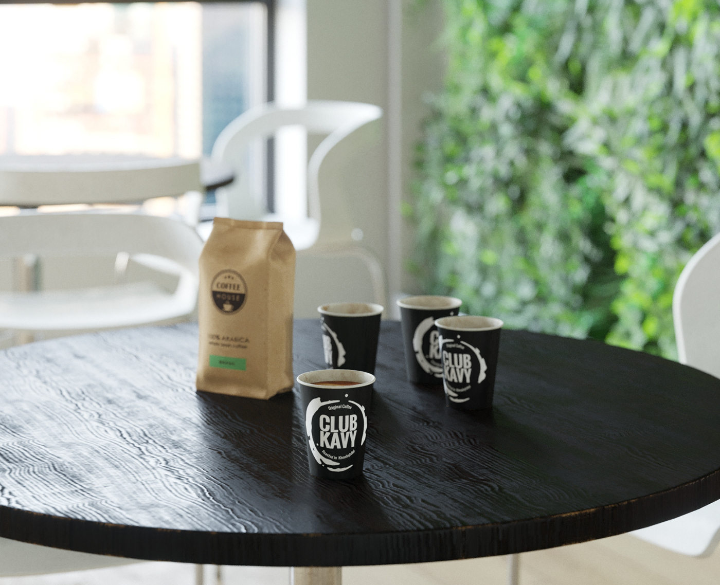 club kavy Coffee daylight dof Office table nyc office  plant wall