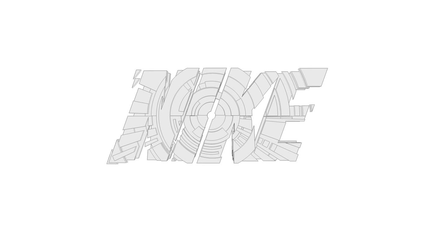 Nike Sportswear graphics typography   neon Fashion  Apparel Design sports 3D Advertising 